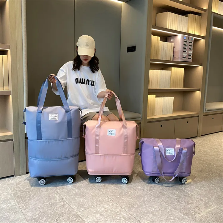 旅行包旅游大容量万向轮收纳包防水干湿分离便携行李袋户外健身包