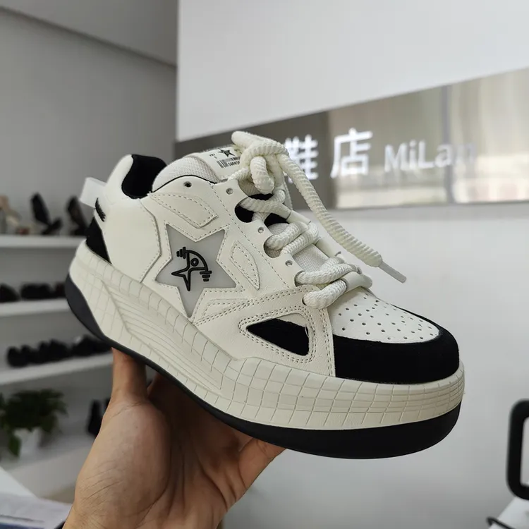 ttier厚底真皮火龙果色小白鞋2023新款时尚百搭休闲运动单鞋欧洲