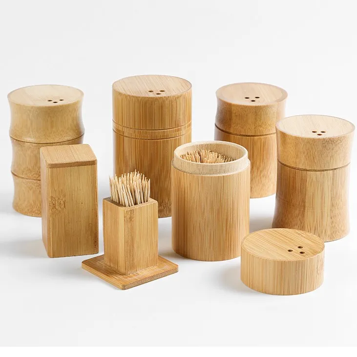 牙签盒子商用酒店餐厅饭店专用木质竹制牙签桶广告牙签筒定制LO