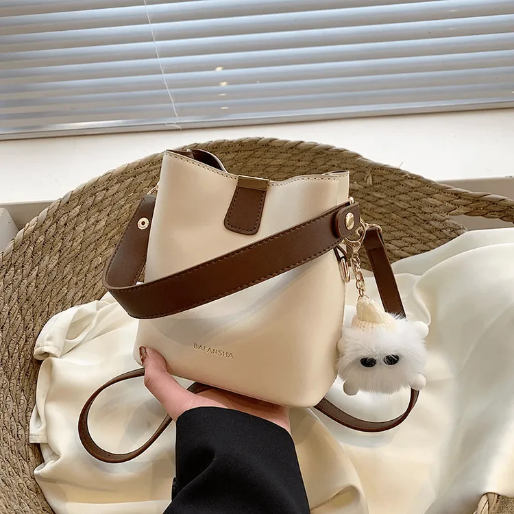 SHXI韩系复古百搭手提小包包女春夏高级感时尚水桶包小众潮单肩包