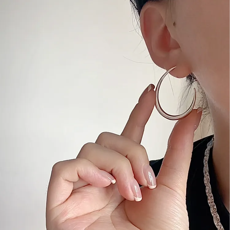 925银耳饰 【月光舞会】轻奢小众简约设计感弧形弯钩耳环百搭冷淡风