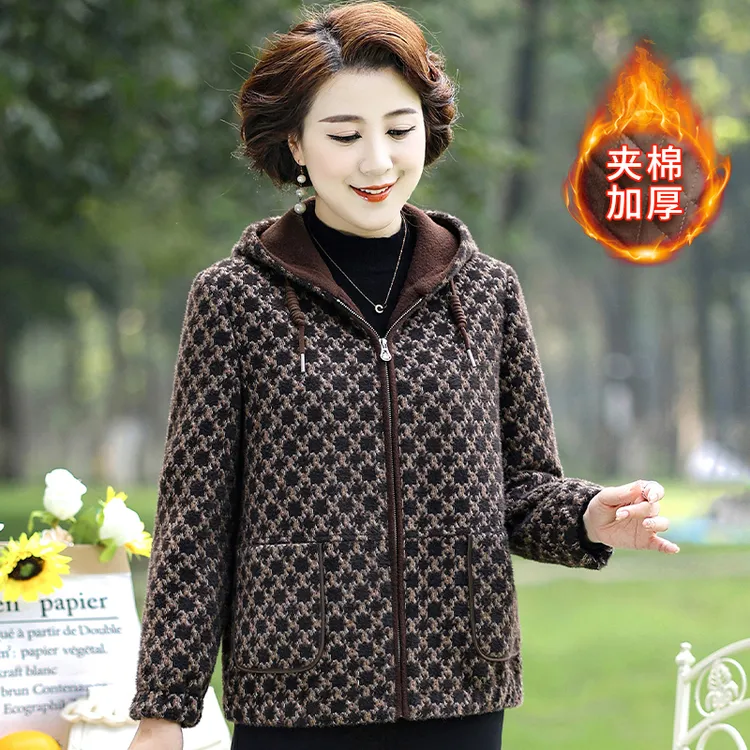 meixuejia/美学家D0266中老年女装秋冬新款宽松显瘦保暖老年外套