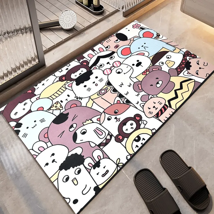 硅藻泥浴室地垫吸水速干防滑家用卫生间地毯进门脚垫厕所防滑地垫