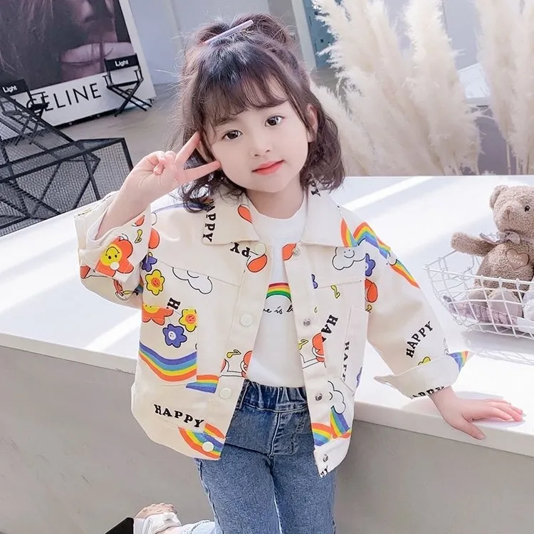 女童牛仔外套时尚新款小童公主网红春款上衣小女孩夹克洋气外穿潮