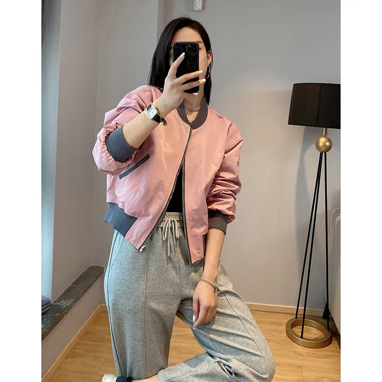 两面穿棒球服休闲外套女小个子春秋款百搭修身显瘦二八月新款夹克