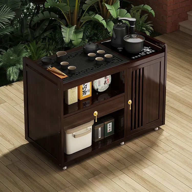 茶桌可移动带轮家用简约现代全自动烧水一体茶水柜茶车泡茶桌边柜