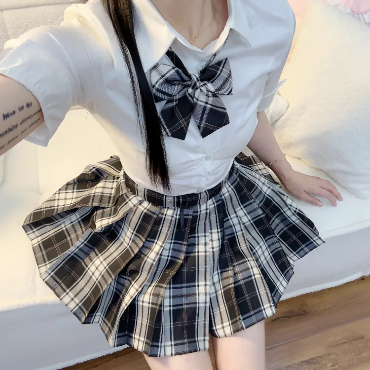 【黑白格】JK格裙学院风百褶裙短裙学生校供日系格子甜美校园春夏女