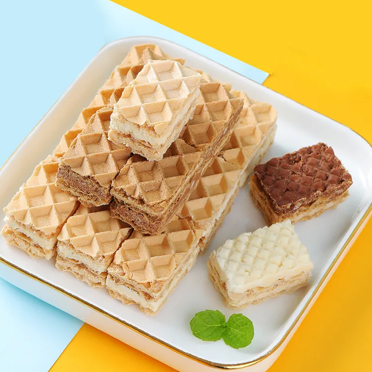 五层厚切夹心威化饼干冰激凌巧克力威化小方脆米解馋休闲零食品