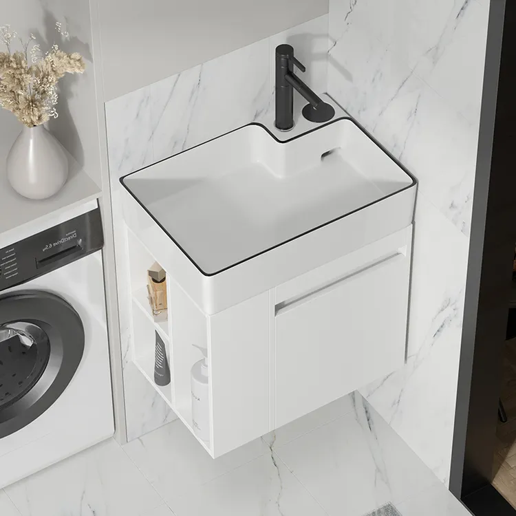 朗享小户型洗手台多功能侧边台盆柜一体卫生间洗漱组合柜