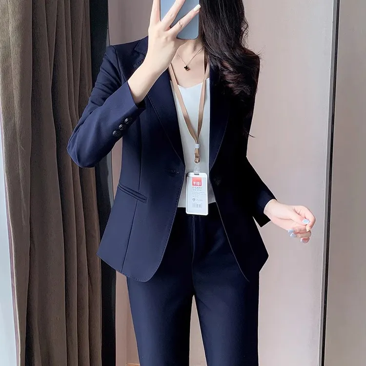 高端职业西装外套女春秋季气质高级感通勤西服套装酒店银行工作服