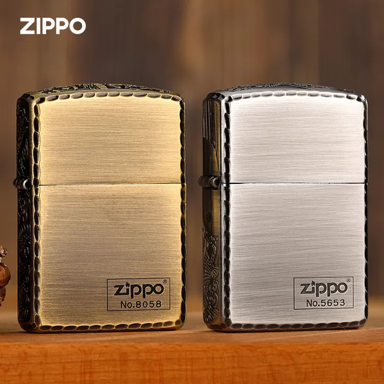 ZIPPO/之宝打火机盔甲版三面龙古铜古银鱼戏莲叶间防风 DYX1H1F1