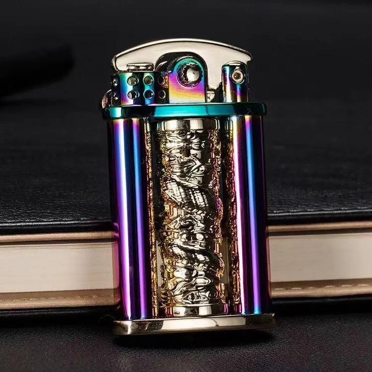 ZoRRo佐罗摇臂原铜滚花金龙柱煤油打火机