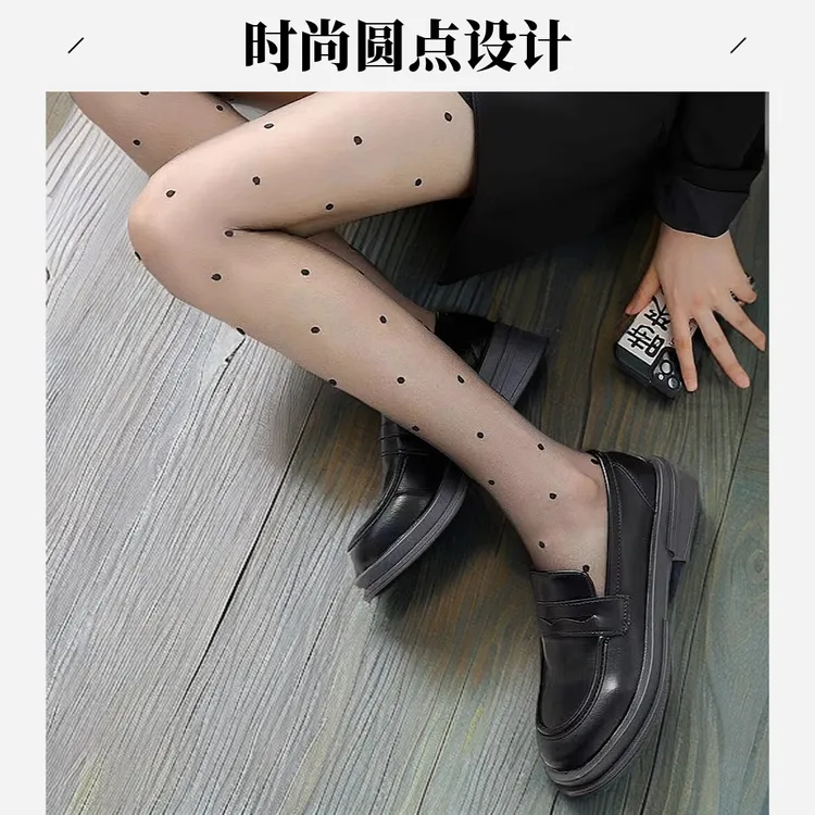 高透波点0D黑丝袜圆点复古纯欲女加绒加厚黑色光腿神器连裤