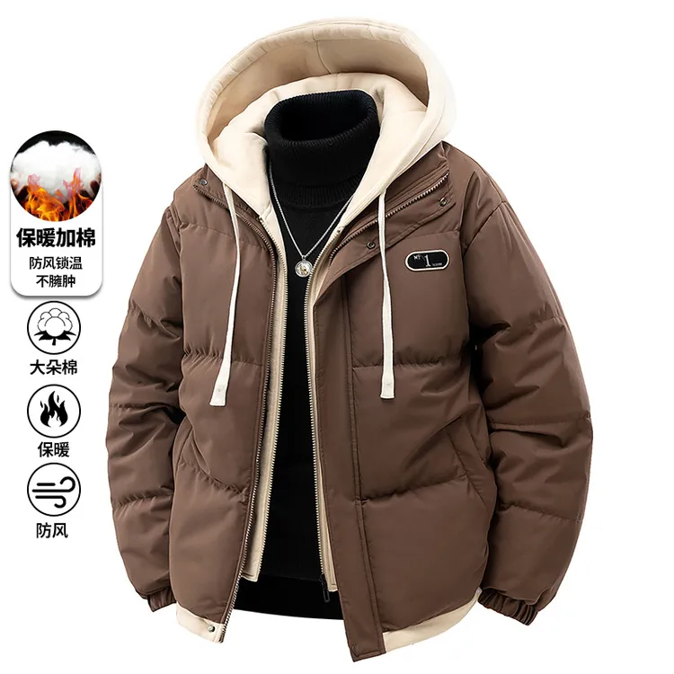 玛斯柏防寒保暖加厚棉衣外套男士秋冬季假两件面包服冬天男生棉服