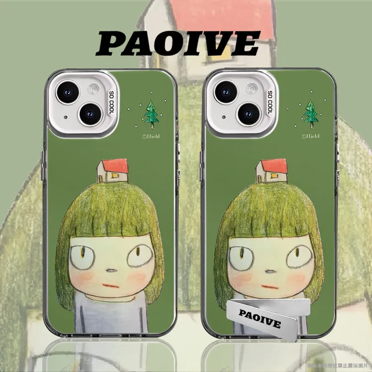 奈良美智适用于创意可爱苹果16华为一加oppo小米手机防摔壳Paoive