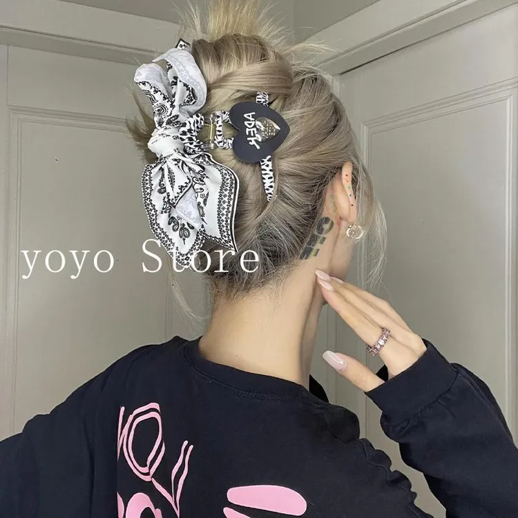 法式AB款高级感腰果花抓夹女字母爱心后脑勺盘发发量多鲨鱼夹发夹