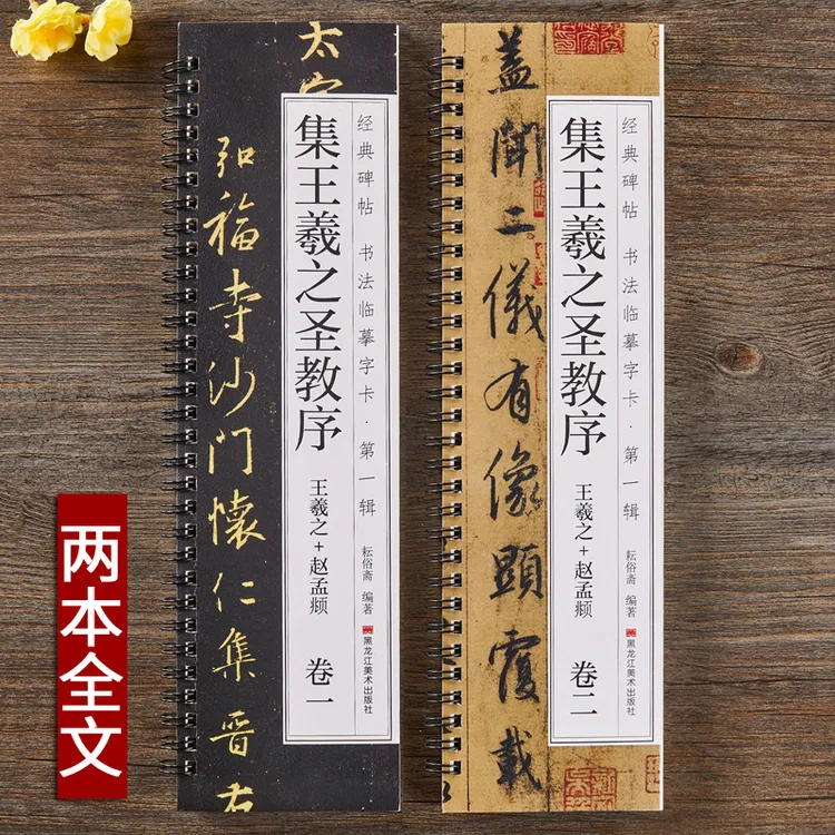 集王羲之圣教序赵孟頫行书毛笔书法字帖碑帖近距离临摹字卡圣教序