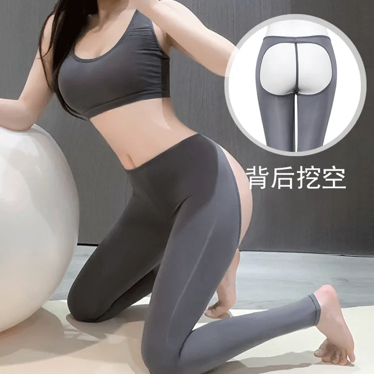 丝滑高弹力紧身裤女士免脱露臀瑜伽裤性感网红薄款透气诱惑打底裤