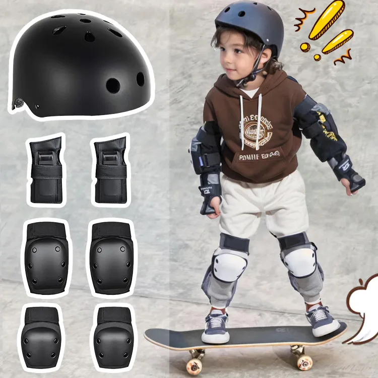 滑板护具骑行头盔儿童平衡车自行车轮滑溜冰护膝专业防护装备防摔