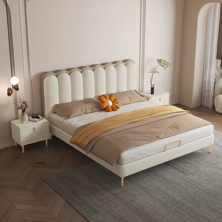 主卧猫抓皮高端大气床现代简约风意式双人床主卧室婚床网红实木床