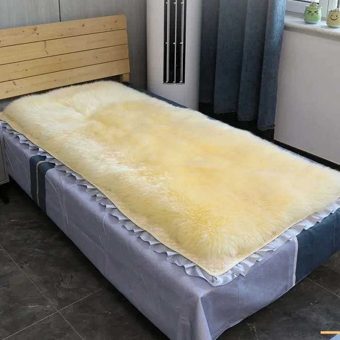 单人羊皮褥子纯羊毛床毯羊皮毛一体床褥学生宿舍床垫羊毛毯子加厚