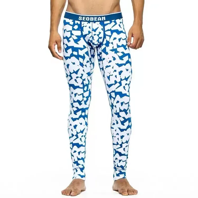 青叔90401 男士保暖裤秋裤男弹力紧身打底透气高弹修身男子打底裤