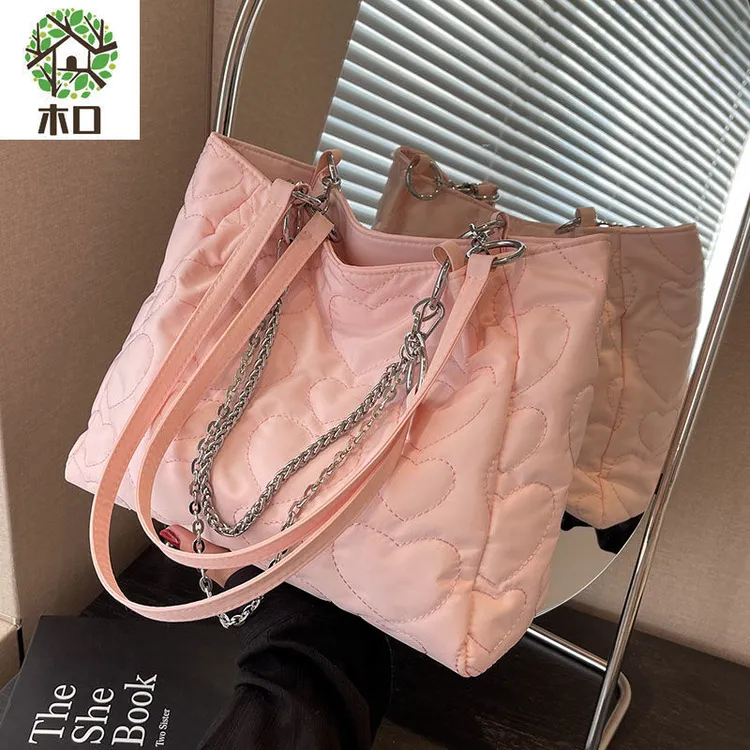 大容量包包女2024年新款简约时尚托特包纯色通勤大学生上课单肩包