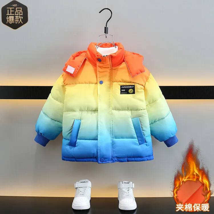 男童棉服冬季儿童夹棉加厚棉衣外套2024新款帅气男孩宝宝棉袄