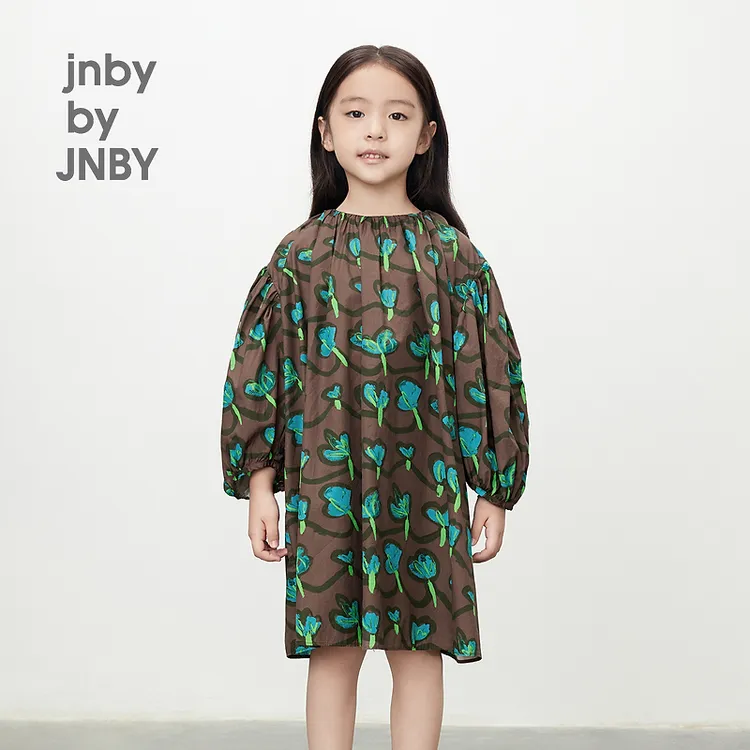 jnbybyJNBY江南布衣童装中长款长袖连衣裙圆领24春1O3G13810