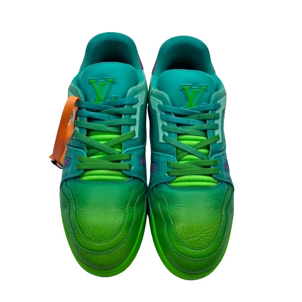 Lv/8.5码42.5码/绿粉变色龙拼接trainer板鞋/96新/vv590/时尚潮流