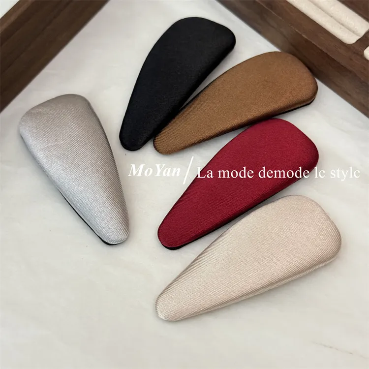 韩版早春气质缎面三角发夹纯色简约百搭发卡bb夹网红刘海侧边夹子