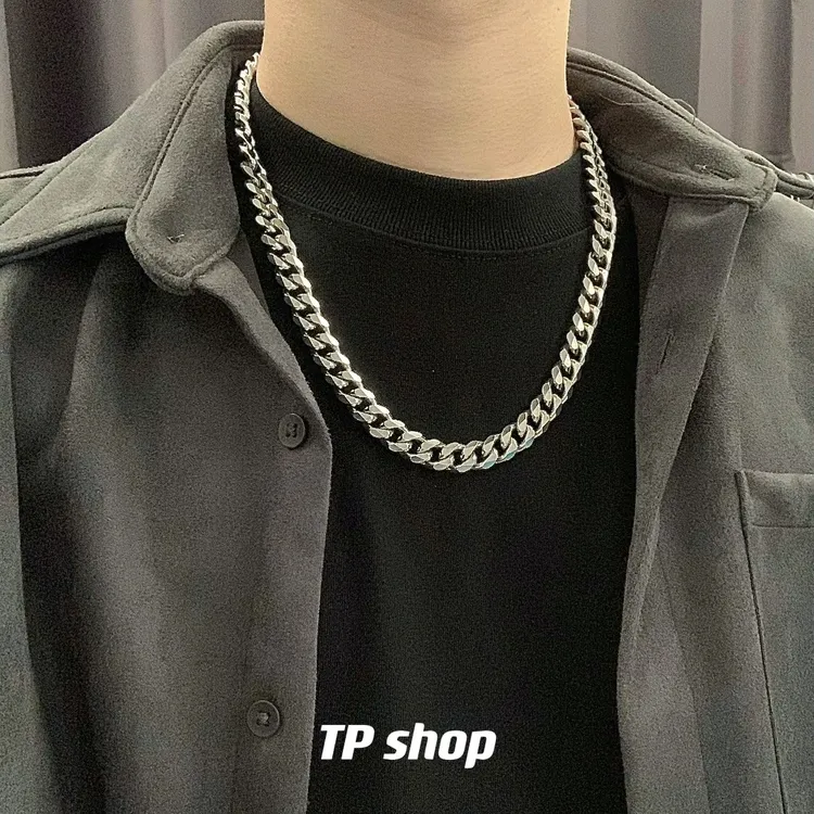 钛钢项链 TP钛钢超火古巴链男女个性嘻哈街头百搭不掉色配饰粗款
