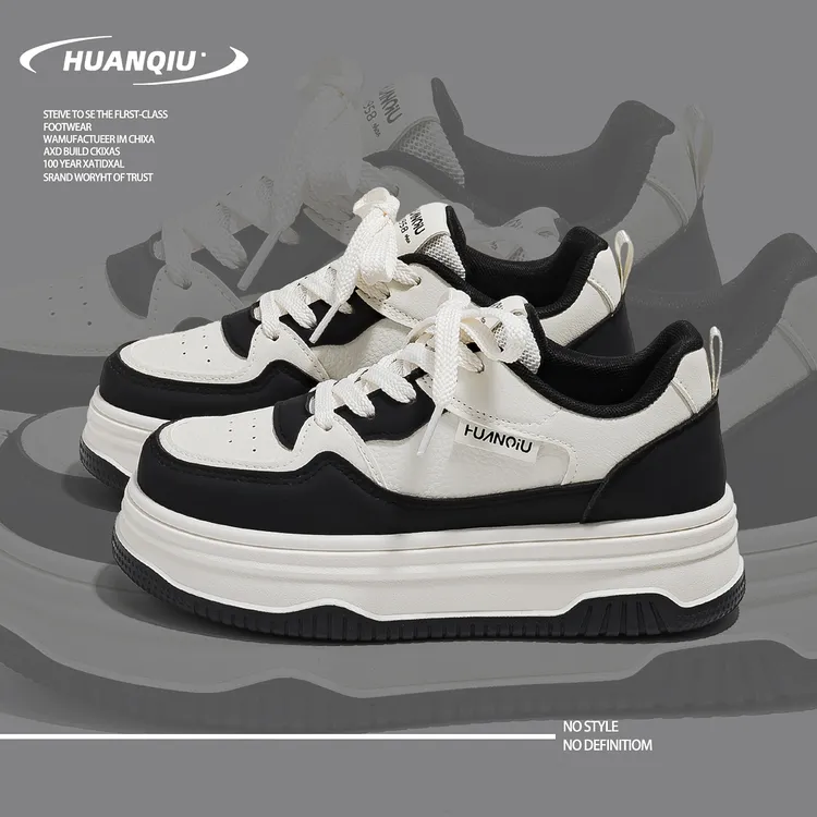 环球熊猫板鞋女春季2025新款厚底休闲鞋子女设计感小众百搭运动鞋