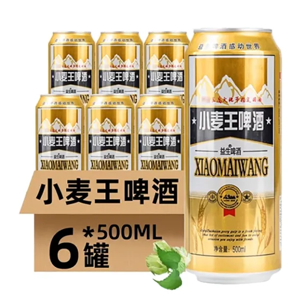 益生小麦王啤酒整箱500ML*6听精酿灌装清爽8度臻选酿造浓度品牌