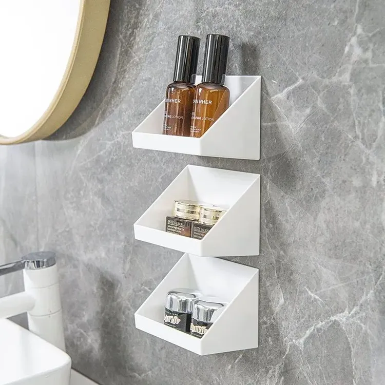 壁挂式柜化妆品收纳盒斜口镜柜卫生间桌面杂物整理盒化妆棉置物架