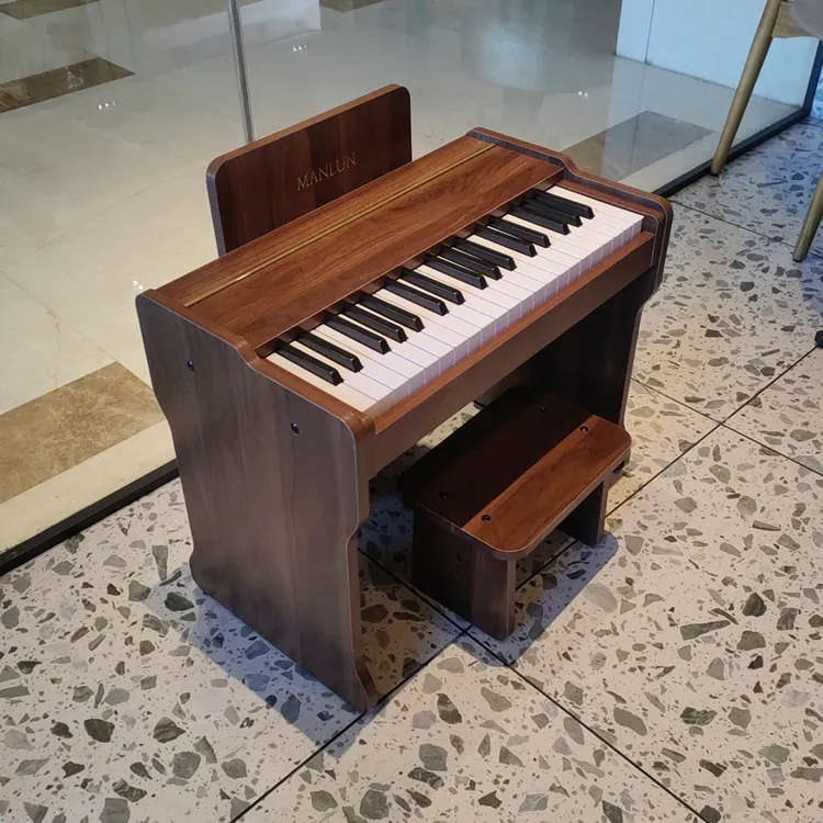 曼伦迷你钢琴儿童37键木质电子琴音乐启蒙木质宝宝钢琴初学者乐器