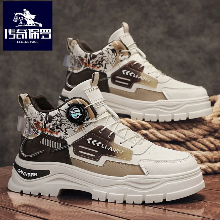 传奇保罗马丁靴男款春秋爆款男士高帮登山工装靴子男休闲百搭潮鞋