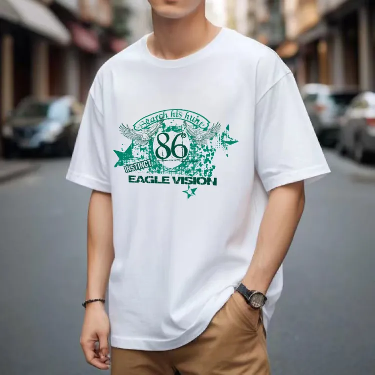 个性创意潮牌夏季重磅T恤纯棉数码直喷宽松休闲百搭圆领衣设计感