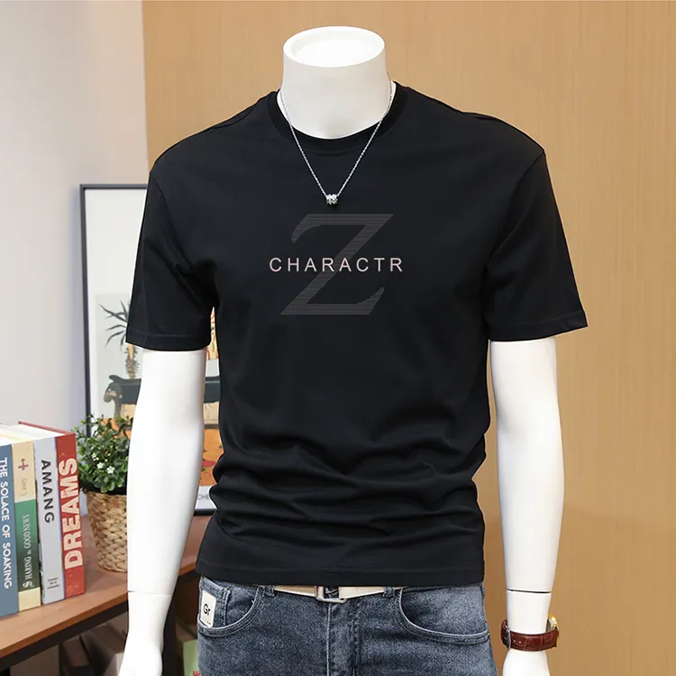 纯棉短袖t恤男士夏季修身印花圆领半袖韩版百搭男装体恤上衣ins