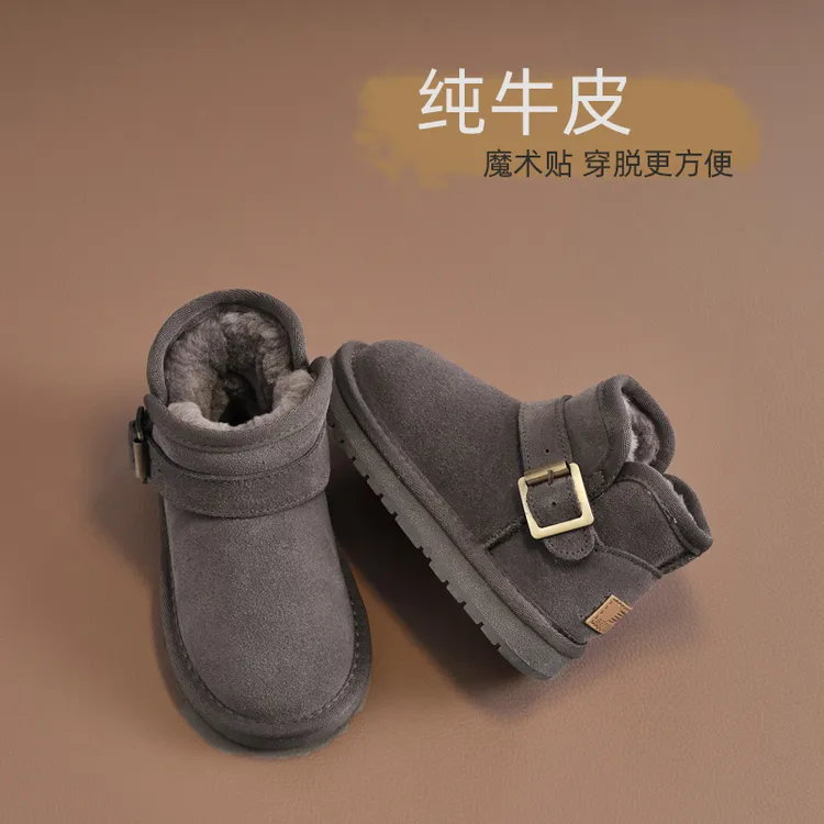 儿童棉鞋冬季女童雪地靴男童加绒童鞋防水宝宝雪地棉儿童鞋子冬鞋