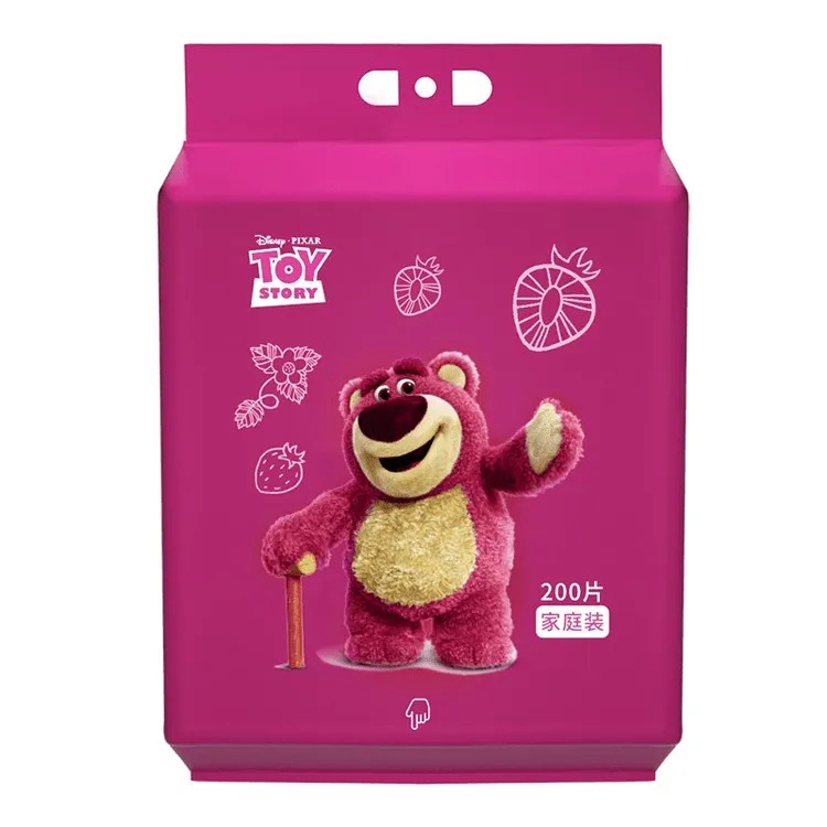 加厚家庭装超大包草莓熊装悬挂一次性抽取式洗脸巾