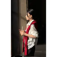 THE AIMAO‘’生椰白‘’100亚麻白衬衣简约设计感衬衫XYX80135