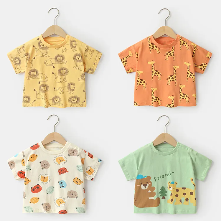 【现货】婴儿衣服休闲短袖T恤夏装宝宝儿童小童夏季半袖上衣Y8488