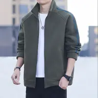 摇粒绒外套男春秋季户外保暖立领拉链卫衣宽松休闲加大码抓绒夹克