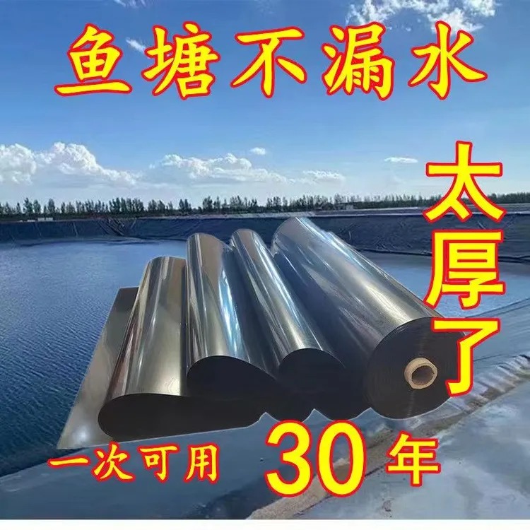 鱼塘防渗膜土工膜防水布蓄水池藕池防渗水护坡防漏专用黑色塑料布