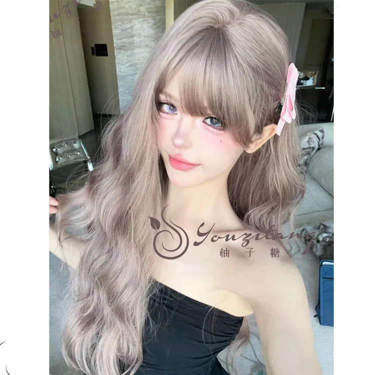 啵啵芋泥自然加大头皮假发女蛋卷发大波浪齐刘海全头套-小圆团