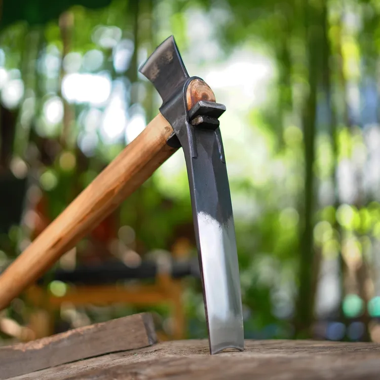 储福专业挖笋锄头（带斧头1.9斤-2.5斤、合金钢手工锻打精品工艺）