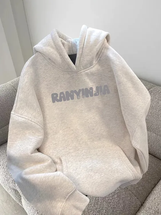 纯棉美式春秋冬连帽卫衣2025新款爆款连帽男女上衣慵懒风外套W246