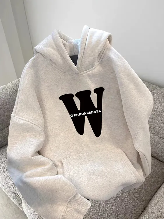 纯棉春秋冬加绒加厚卫衣男女2025爆款新款白灰连帽上衣薄款外套潮