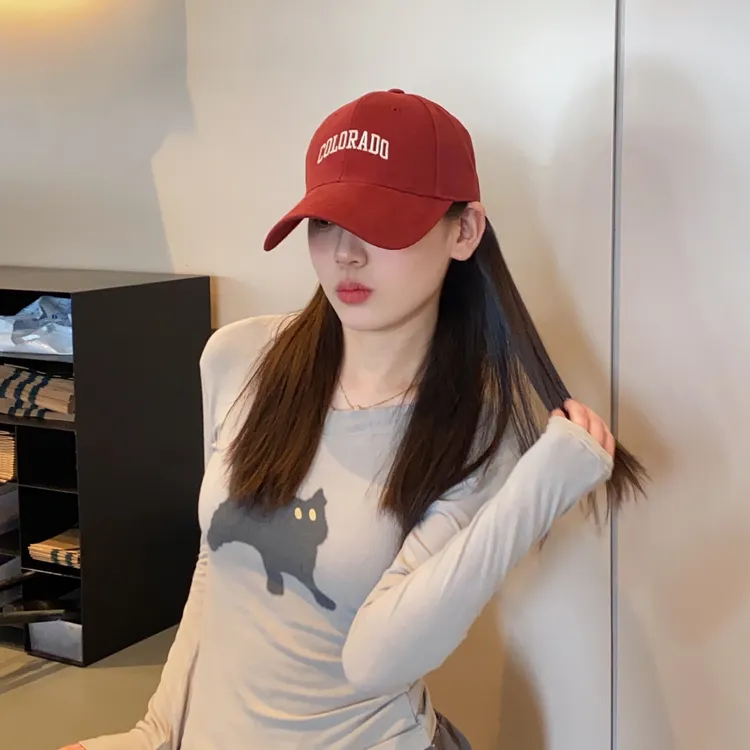 加大加宽硬顶棒球帽子高品质显脸小帽男女款字母鸭舌帽